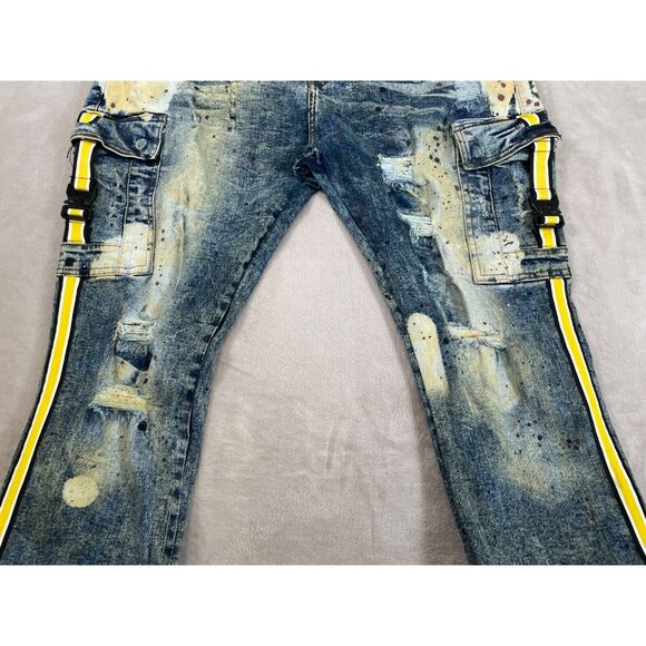 FWRD Buckle Up Super Distressed Thrashed Grunge Jeans Size 42 - Picture 2 of 10